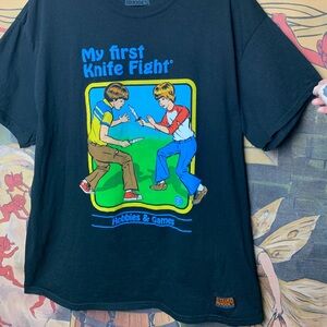 Steven Rhodes My First Knife Fight Black Graphic T-Shirt